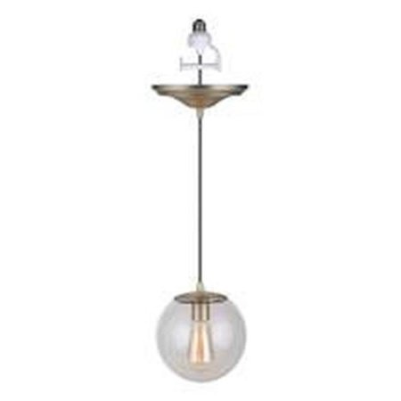 WORTH HOME PRODUCTS Worth Home Products PBN-6010-0073 Brushed Brass Glass Globe Brass Instant Pendant Light PBN-6010-0073